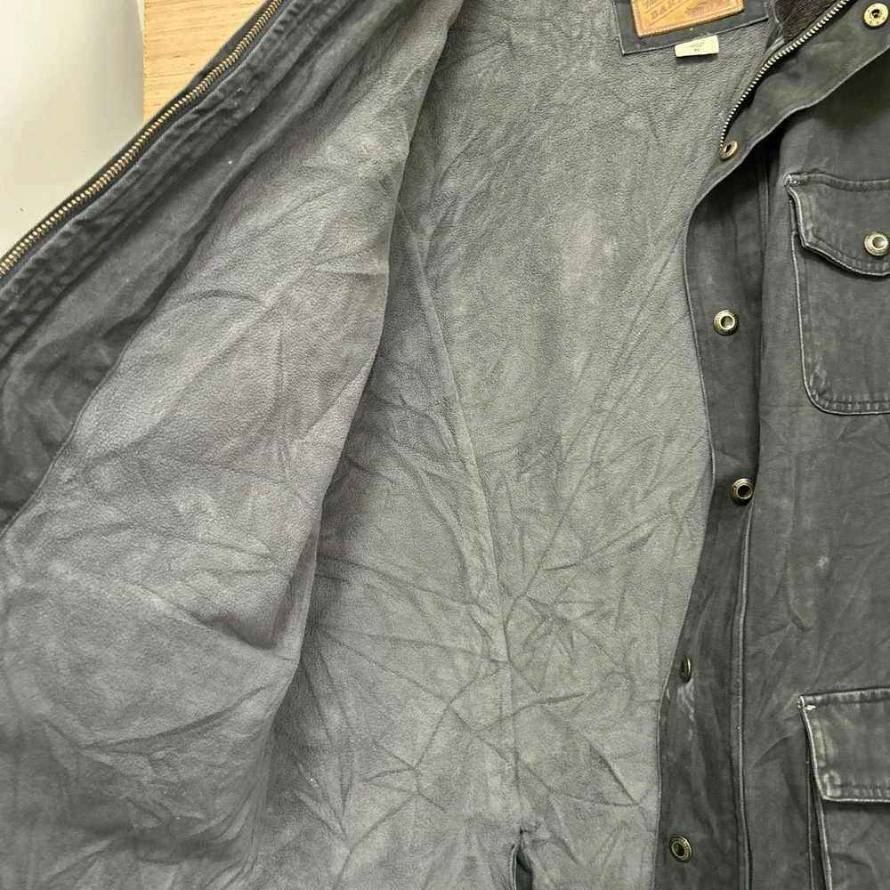 Vermont Barn Coat Mens XL Faded Black Canvas Fleece Lined Corduroy Field Jacket